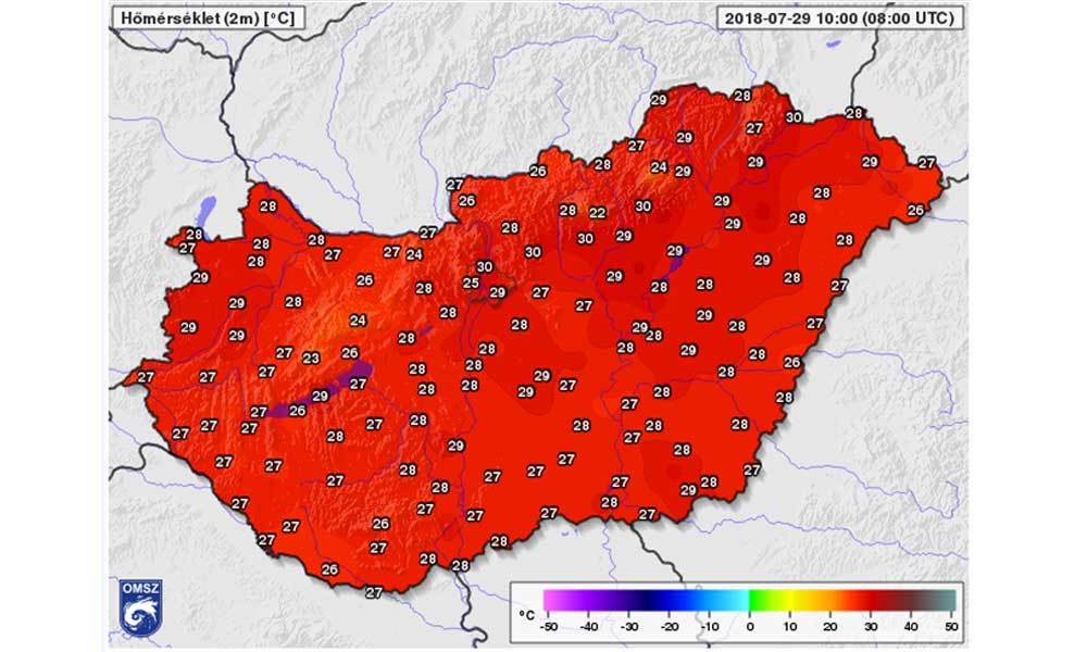 A rendkívüli hőség miatt vasárnap déltől életbe lépett a vörös kód