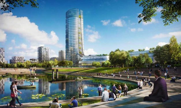 Mi folyik itt? Felfújható gyerekmedencékben gyűjtik a vizet Mol ultramodern felhőkarcolójában