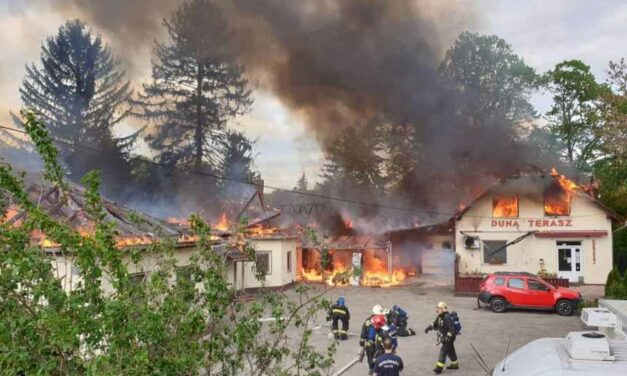 Óriási lángokkal égett egy cukrászüzem Leányfalun