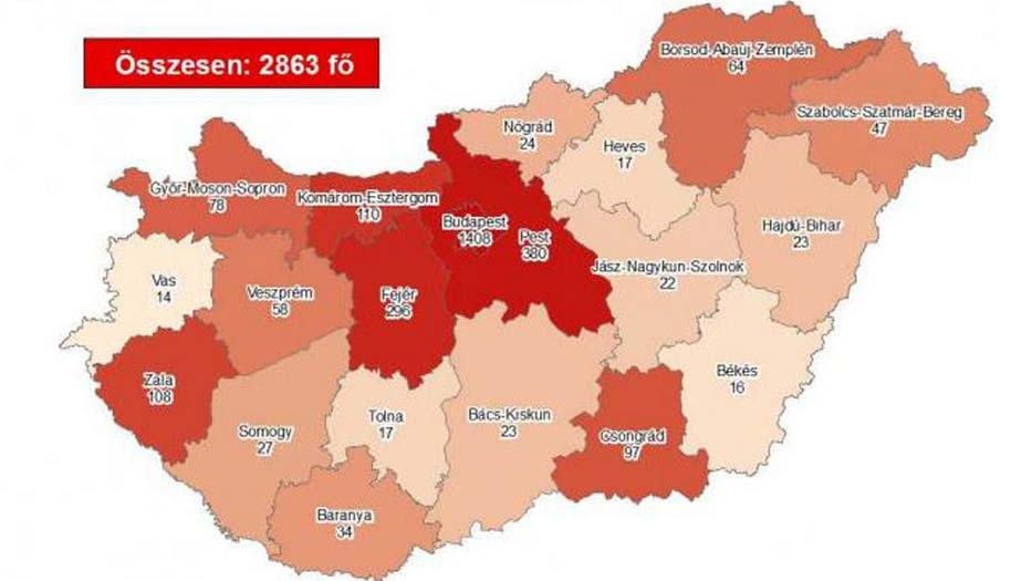 11 beteg halt meg koronavírusban, a fertőzöttek több mint fele Budapesten és Pest megyében van