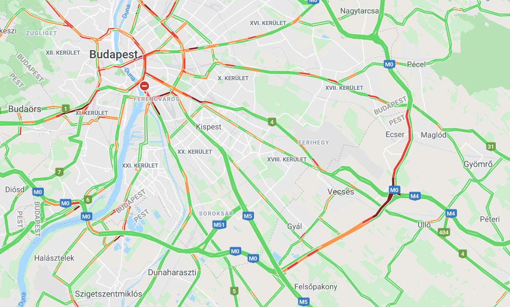 Baleset az M0-áson több kilométeres a torlódás