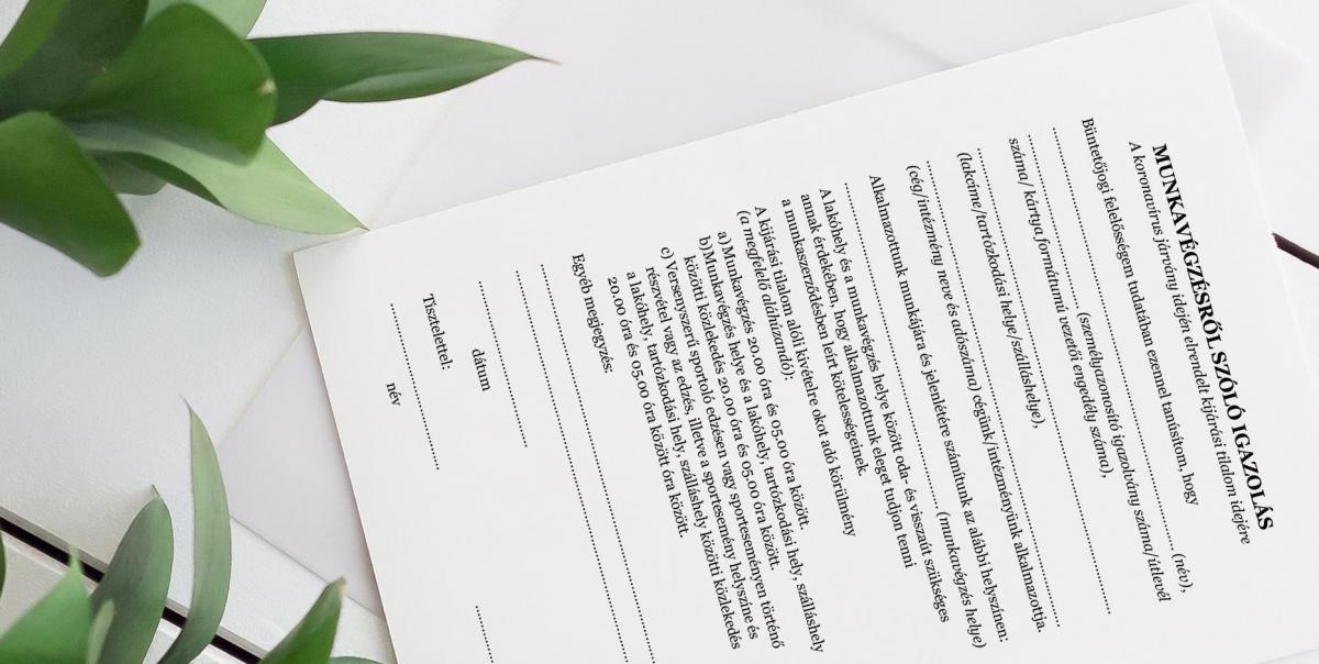 Fontos! Itt a hivatalos munkáltatói igazolás – Ezzel lehet kimenni éjjel az utcára, ha valaki dolgozik, Önnek is ilyet kell kapnia!
