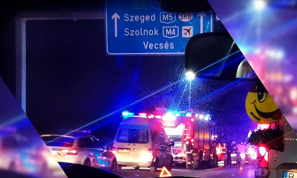 Tömegkarambol az M0-áson, 11 autó ütközött Ecser térségében, hatalmas a torlódás
