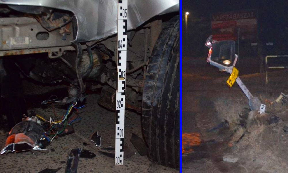 Kidöntötte a fénysorompót a jogsi nélkül, piásan vezető sofőr