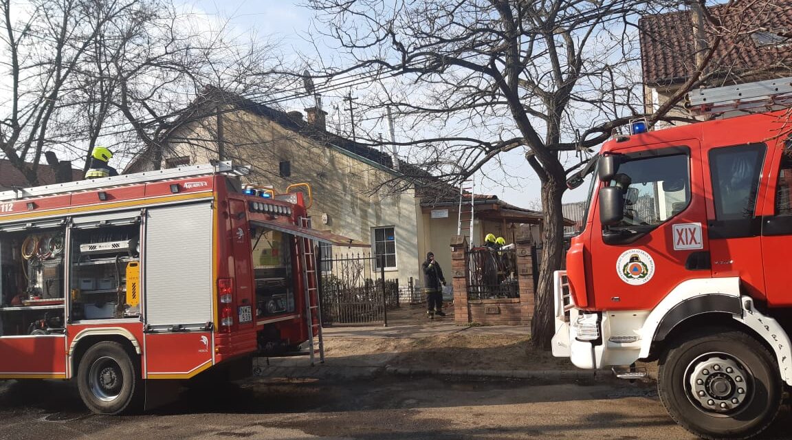 Földmunkával foglalkozó cég tetőszerkezete gyulladt ki a budapesti tűzesetben – fotók