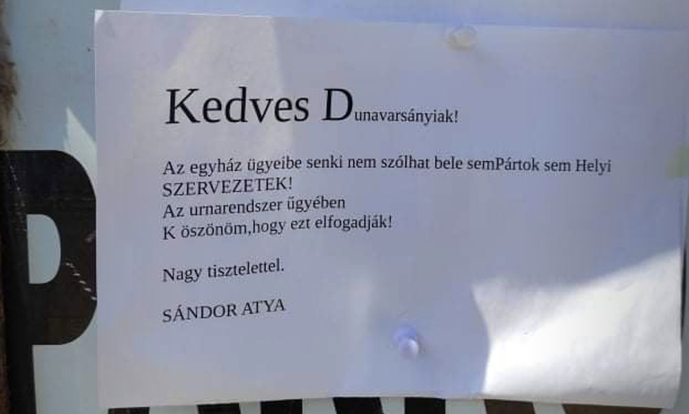 „Az egyház ügyeibe senki sem szólhat bele” – írták a dunavarsányi templomra, miután a szomszédok megkérdezése nélkül temetőt kezdett építeni a pap