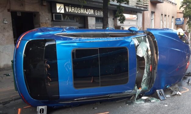 Piásan rodeózva ütközött tűzcsapnak ez a nő a 2. kerületben – Kidöntött egy villanyoszlopot is, majd ellenszegült a mentőknek, durva pusztítást csinált – Fotók a helyszínről