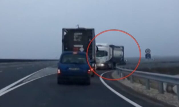 Veszélyes anyagot szállító kamion ment szemben a forgalommal az autópályán – Videón a döbbenetes pillanatok