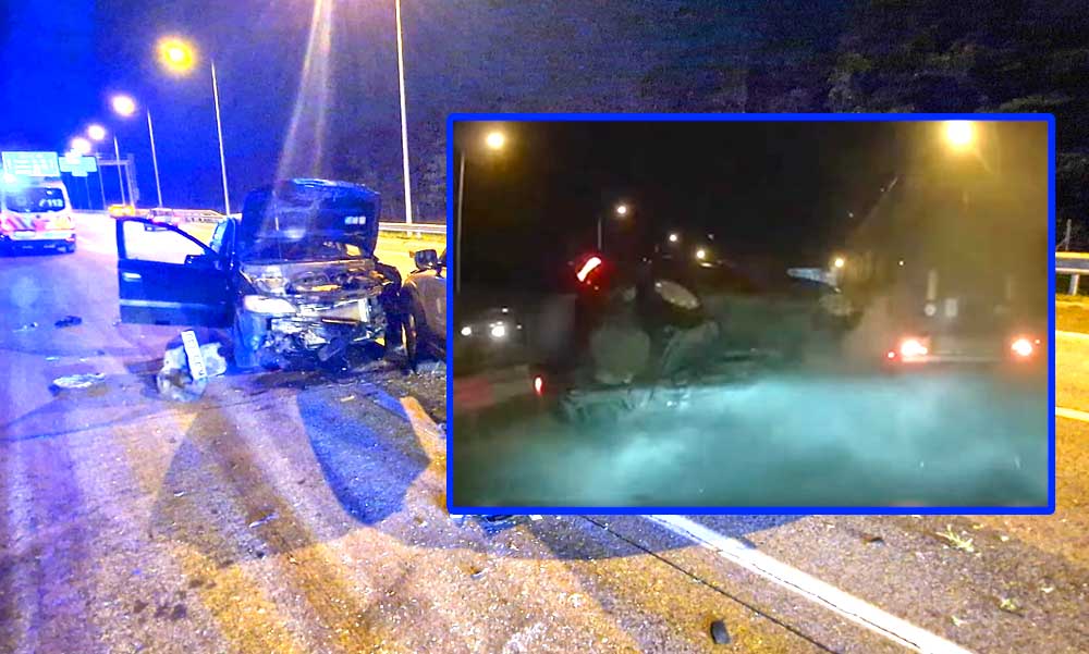 Brutális videón az M0-án történt tömegbaleset, durva ütközéssorozatot indított el a magyar kamionos