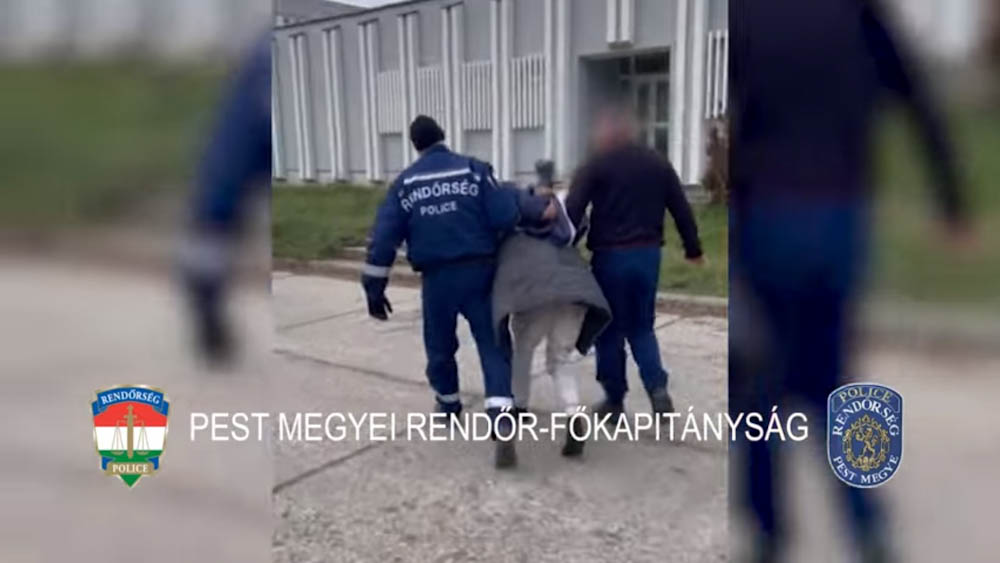 Videón, ahogy bilincsbe verve viszik el a Gödöllő környéki házak fosztogatóját