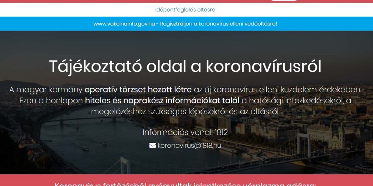 Itt a vége: vasárnap megszűnik koronavirus.gov.hu