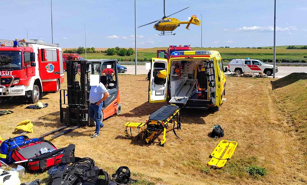 Hígtrágyába fulladt egy munkás a szánkszendi sertéstelepen, két másik férfit mentőhelikopterrel vittek kórházba