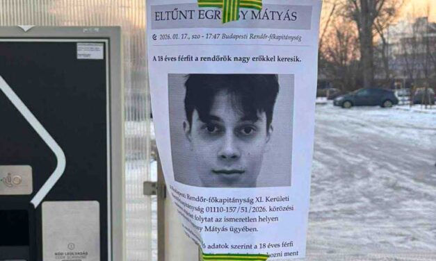 Megtalálták Egressy Mátyást holttestét, a fiatal fiú egy hónapja tűnt el az Ötkert nevű szórakozóhelyről